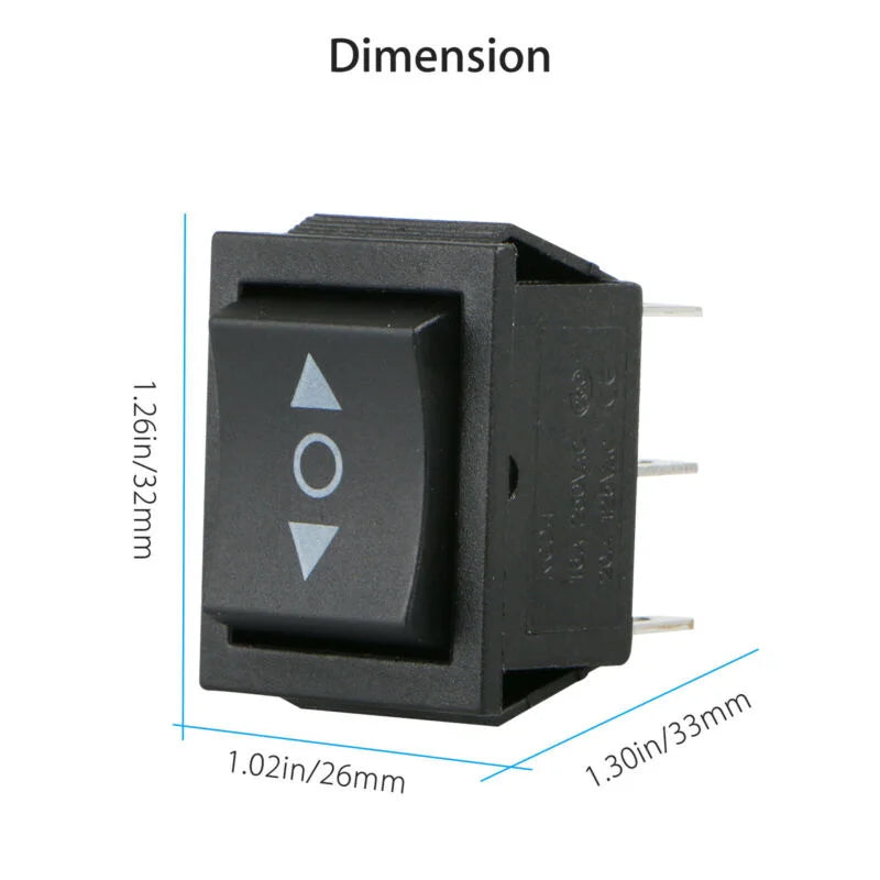 Rocker Switch 6 PIN DPDT Double Pole Throw 20 Amp Momentary Home