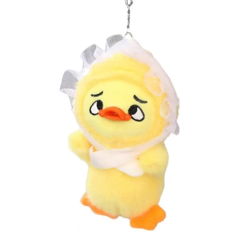 Sad Duck Plush Keychain – Cute Funny Duckling Bag Charm Gift