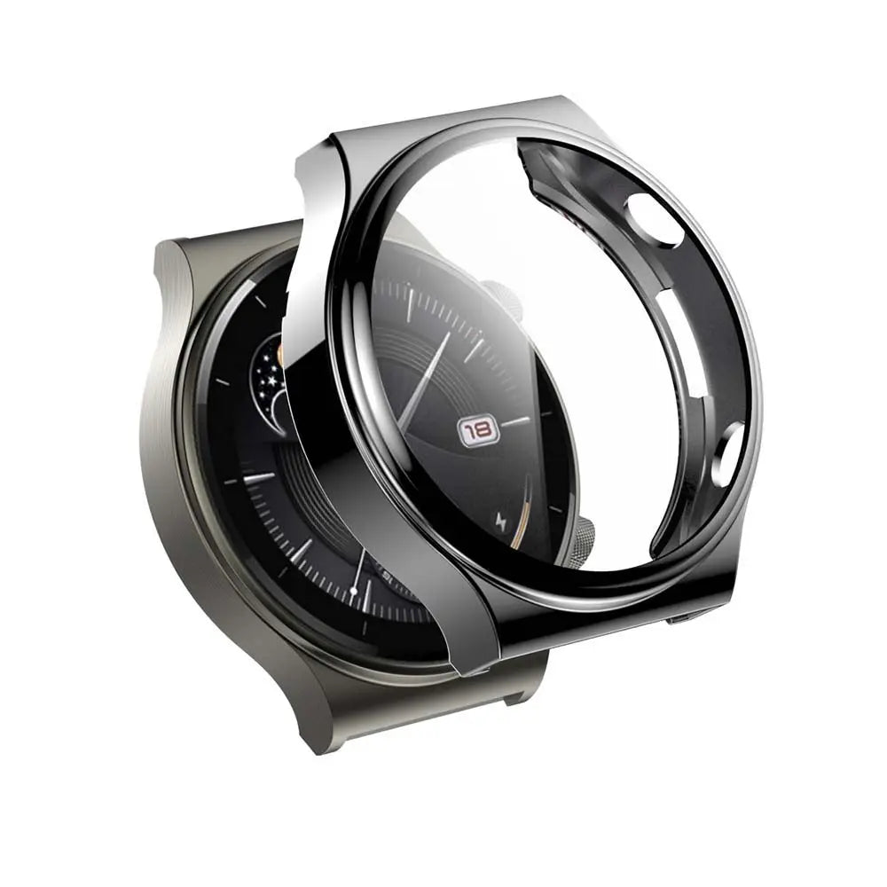 thin SmartWatch Accessories Clear Smart Watch Protector For Huawei watch gt 2 pro Case Watch Frame Cover Full Protective Cover Peaceful Pleasures Health and Wellness silver