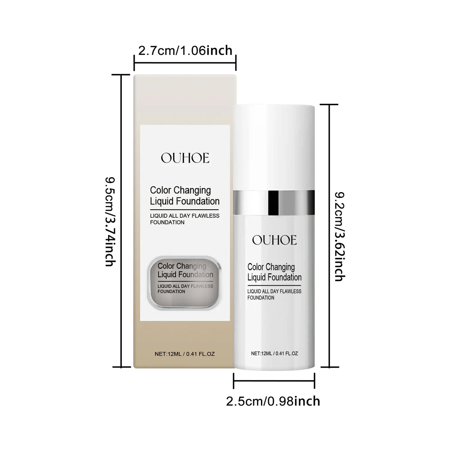 Color Changing BB Cream Foundation – Matte & Hydrating, 12ml