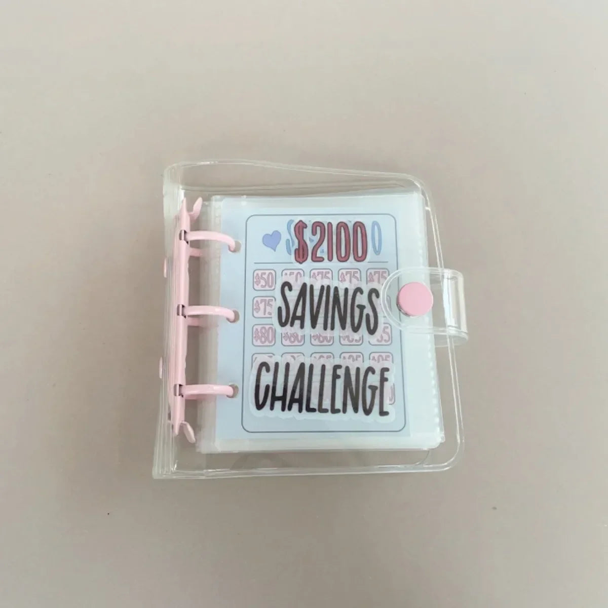 Money Savings Challenge Binder with Envelopes | Glossy PVC