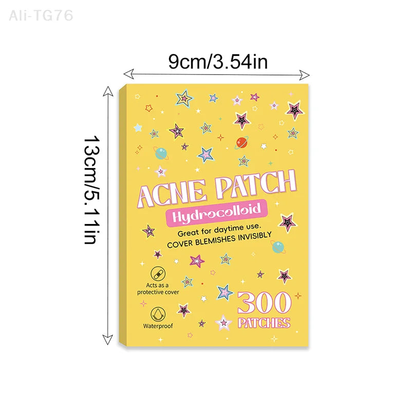 300 Pcs Star Acne Patches – Invisible, Waterproof & Breathable
