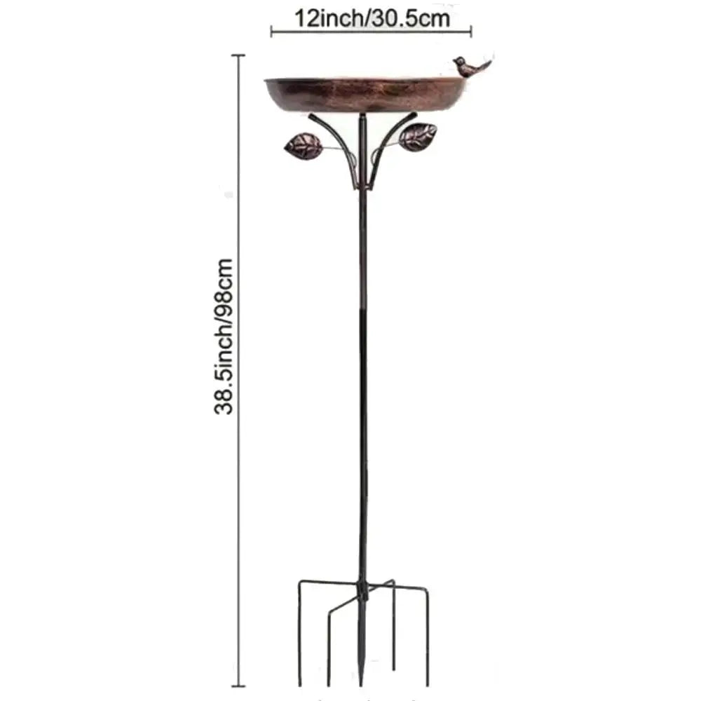 Retro Iron Bird Feeder & Bathtub – Large Capacity Metal Stand