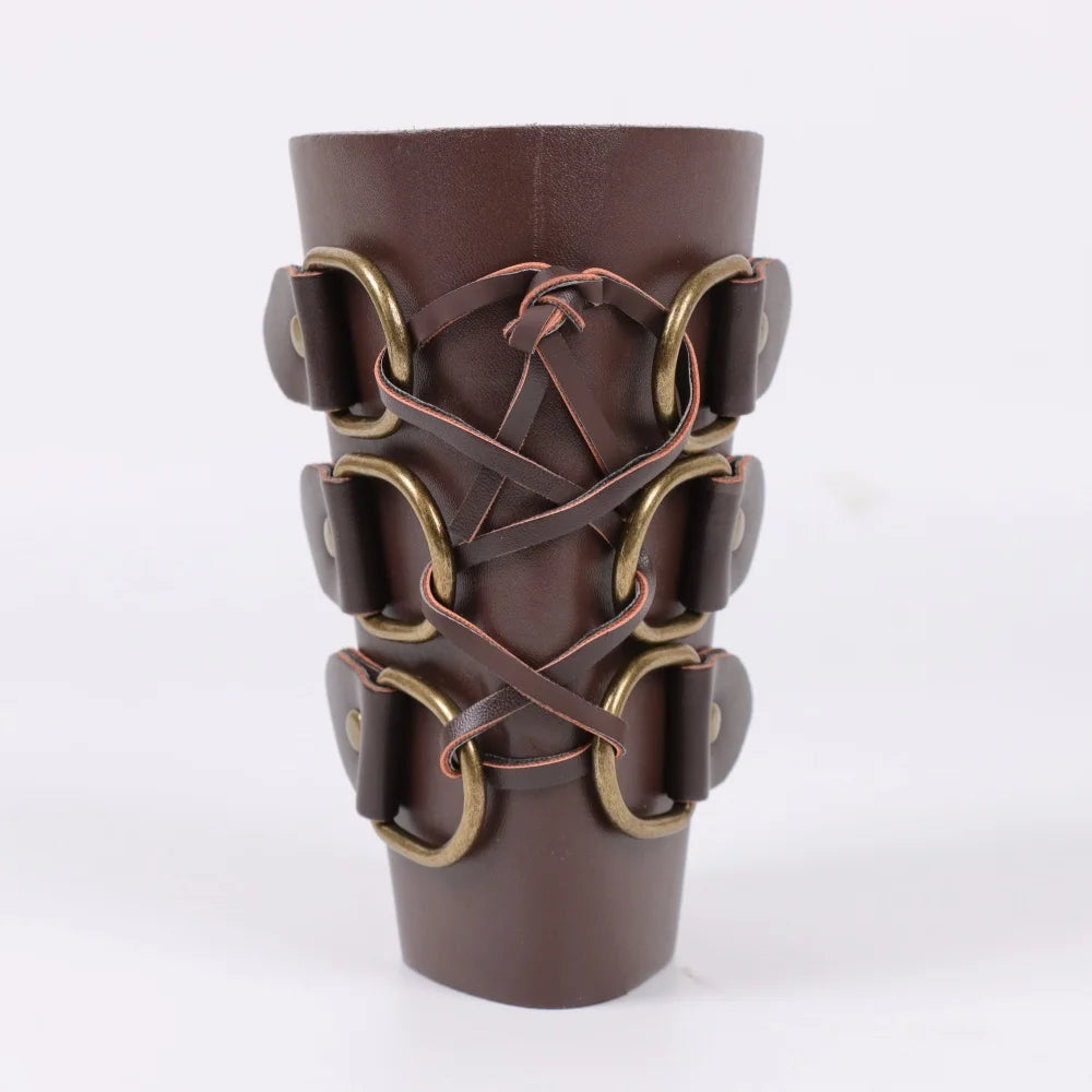 Medieval Archery Leather Long Gloves Steampunk Armor Cuff Warrior