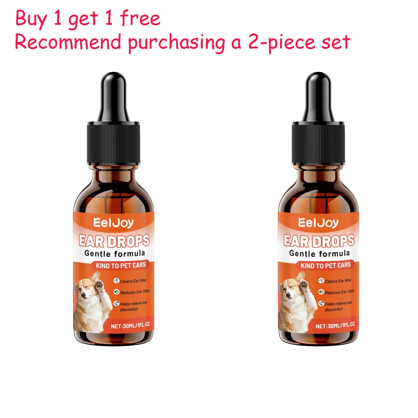 Pet Ear Drops for Dogs & Cats – Earwax Cleaner & Itch Relief