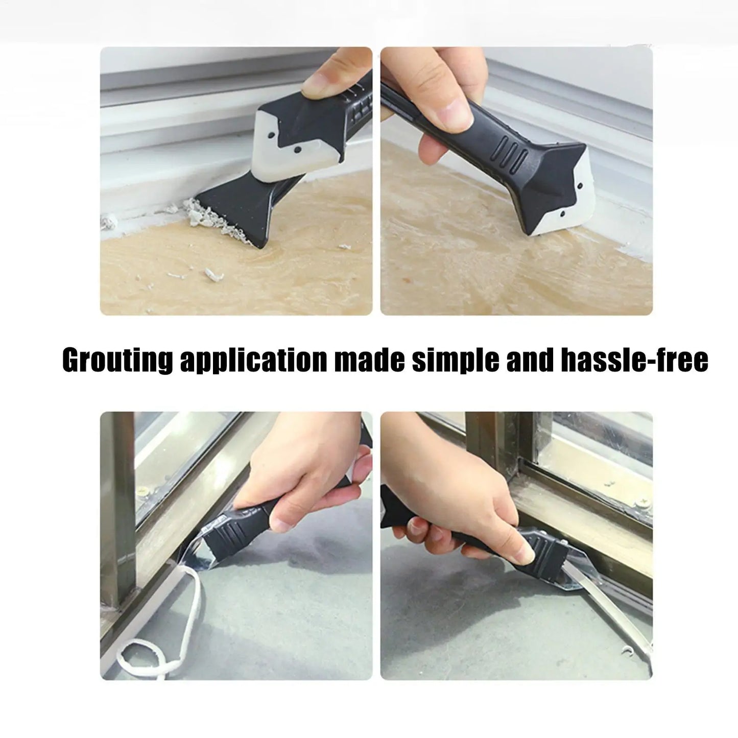 Retractable Silicone Caulking Tool Multifunctional Flexible Caulk Finishing & Smoothing Kit For Home Bathroom Kitchen Shower Peaceful Pleasures Health and Wellness