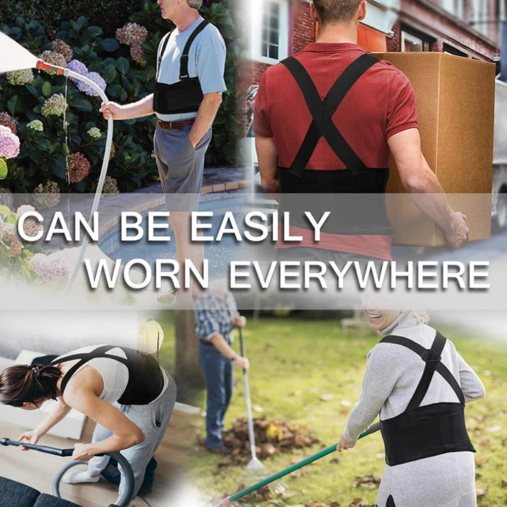 1Piece Work Back Brace for Men Women,Adjustable Lower Back Support Belt with Suspenders for Heavy Lifting Safety & Protection Peaceful Pleasures Health and Wellness