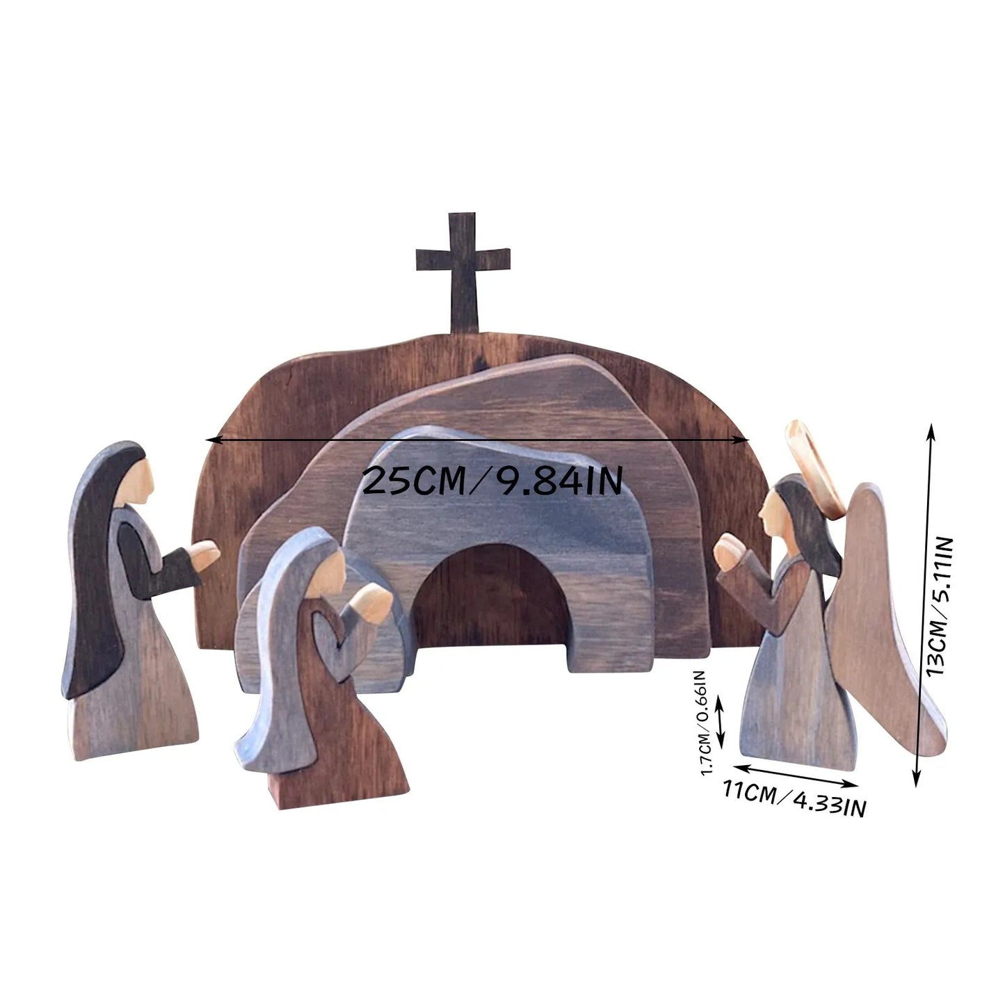Easter Resurrection Scene Wooden Figurine | Christian Home Decor