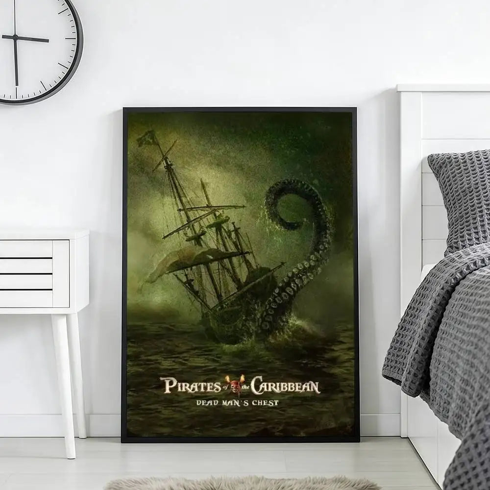 Pirates of the Caribbean Retro Canvas Wall Art Print | Unframed