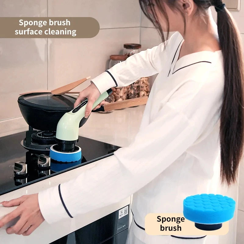 9-in-1 Electric Spin Scrubber | Kitchen & Bathroom Cleaning Brush