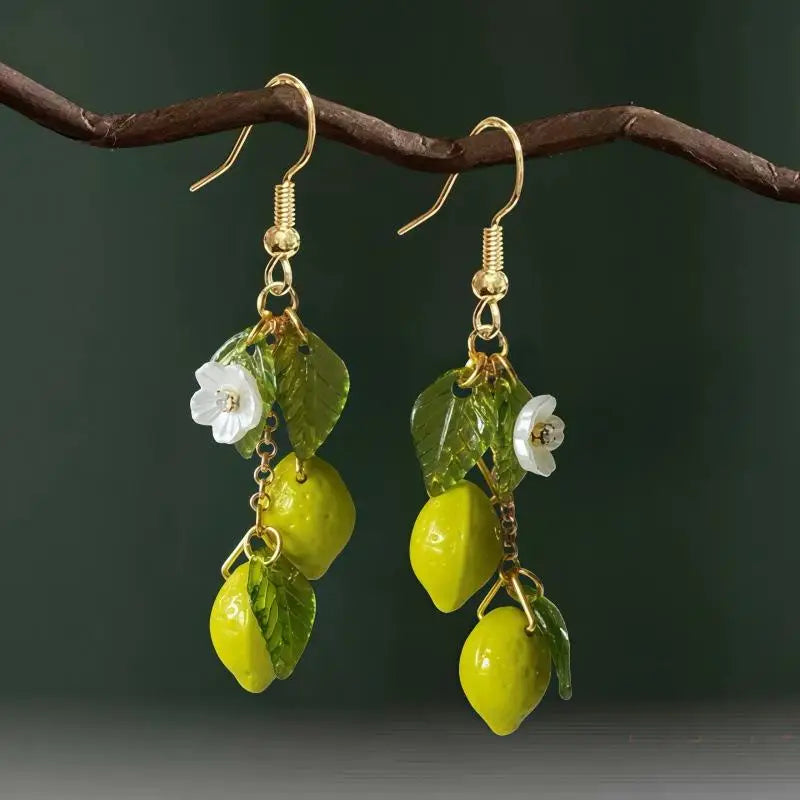 Bohemian Lemon Tassel Drop Earrings | Summer Beach Jewelry