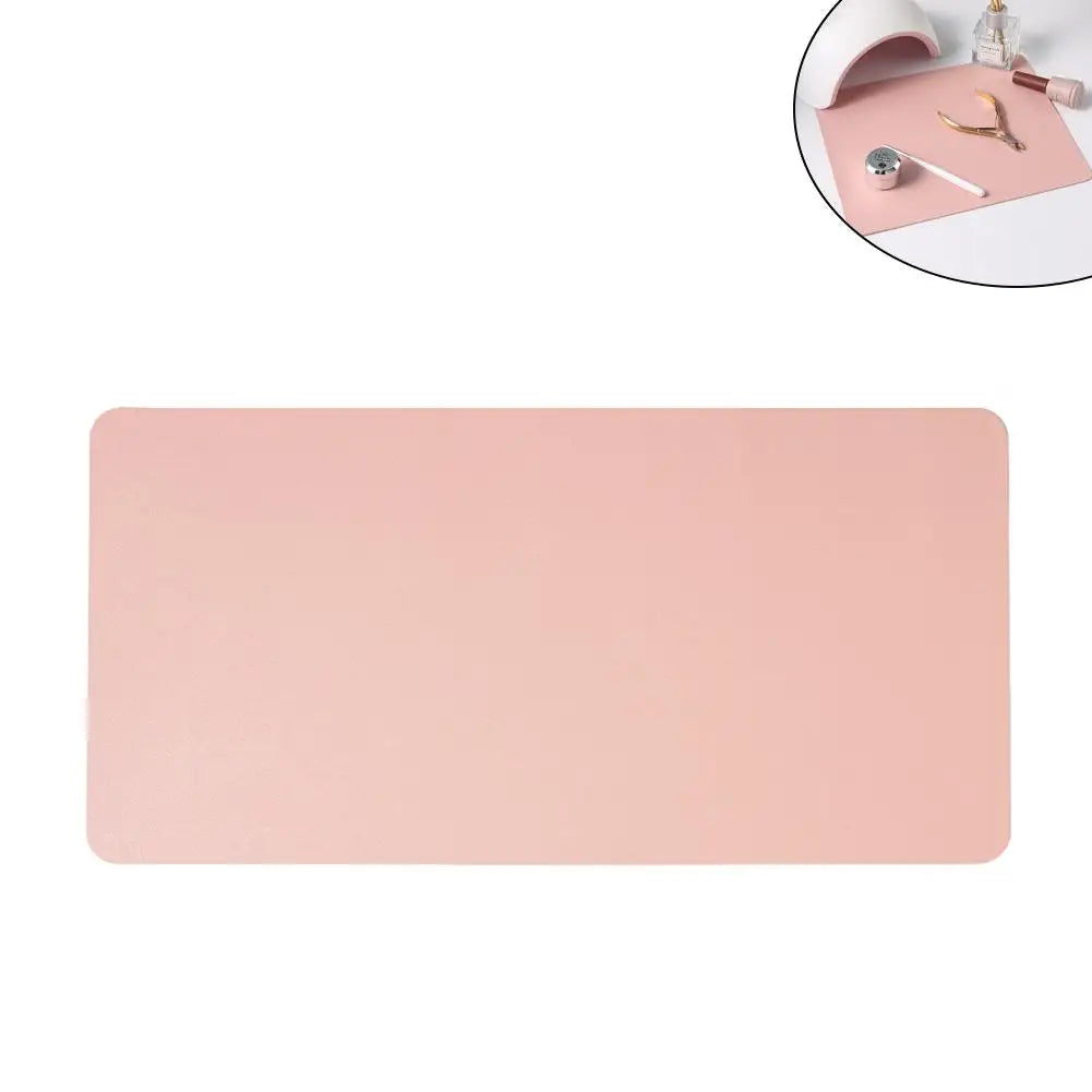 Pink Leather Nail Art Mat – Anti-Slip Armrest Cushion Pad