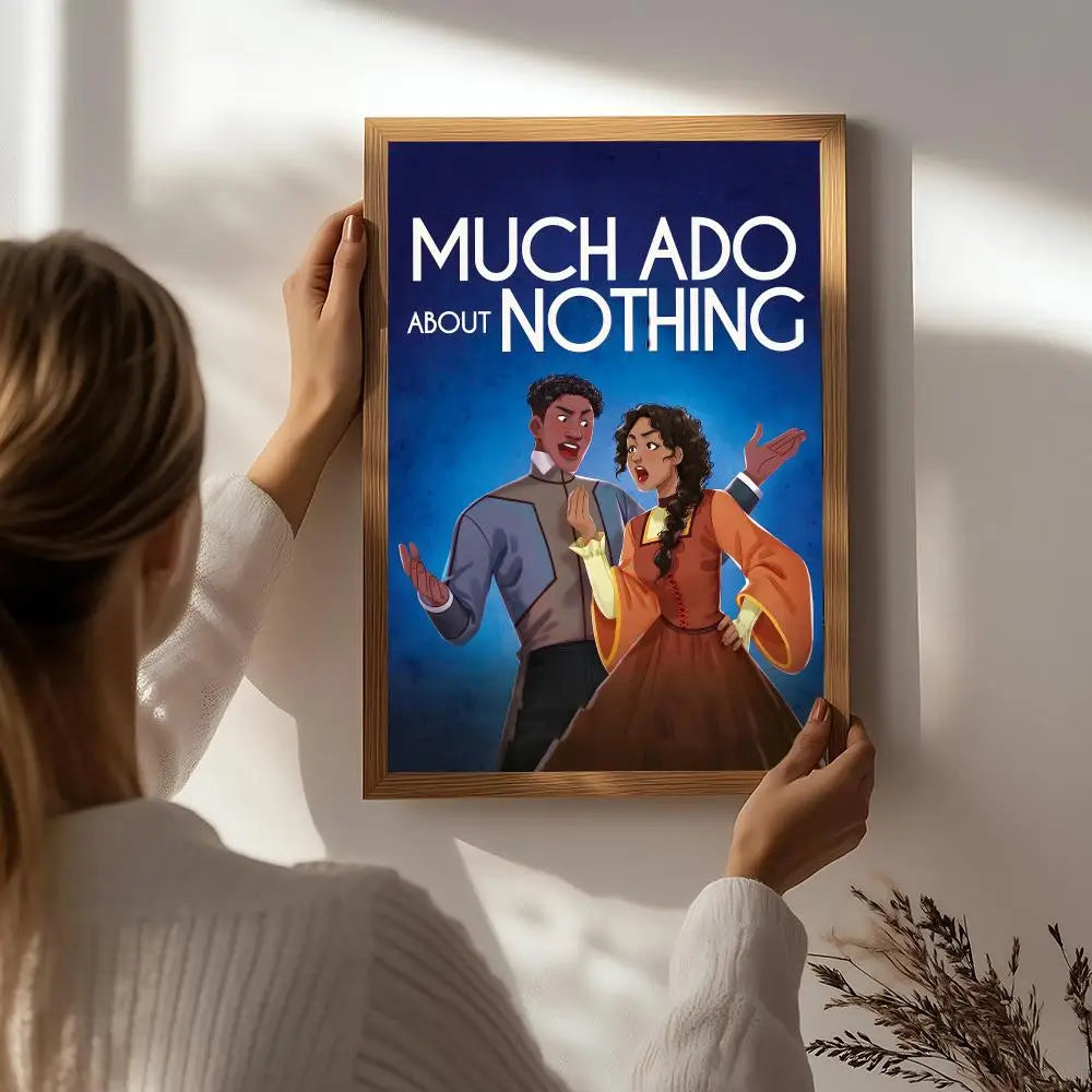 Drama M-Much Ado About Nothing Poster HD Self Adhesive Waterproof Wall Art Ideal for Home Office Dorm Bedroom Great Gift Peaceful Pleasures Health and Wellness White1 30X40cmNoframe