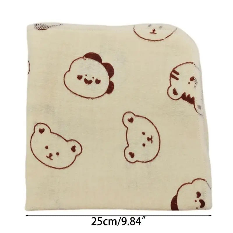 4-Layer Baby Cotton Burp Cloths | Cartoon Print Washcloths