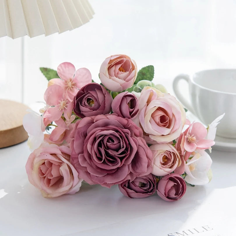 Artificial Silk Rose Bouquet | Wedding & Home Floral Decor