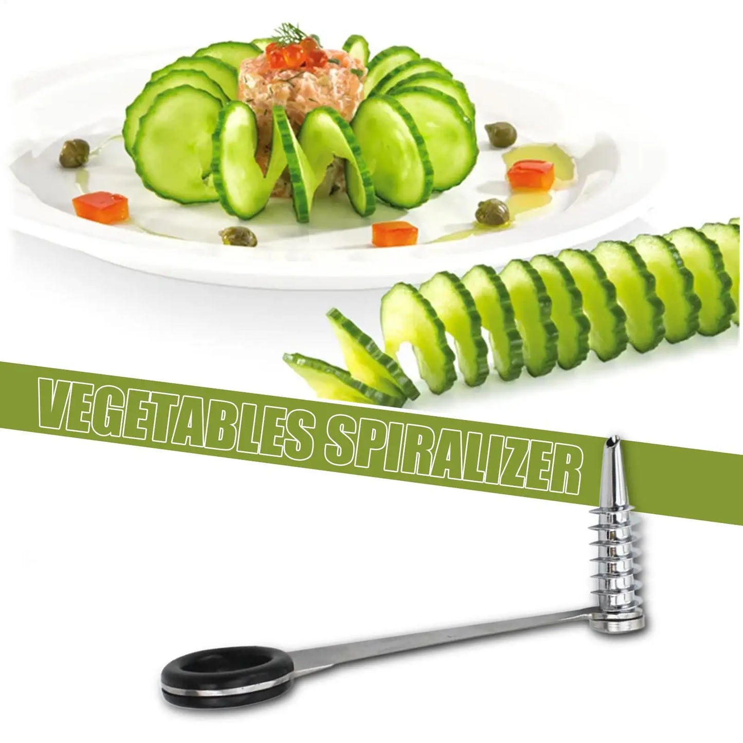 Handheld Vegetable Spiral Slicer – Stainless Steel Spiralizer