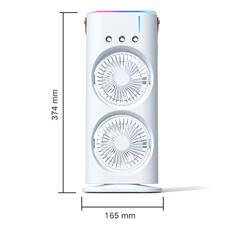 Summer Cool Double-Blade Spray Fan USB Desktop Air Conditioning Fan Office Portable Water-Cooled Mute Spray Fan Peaceful Pleasures Health and Wellness