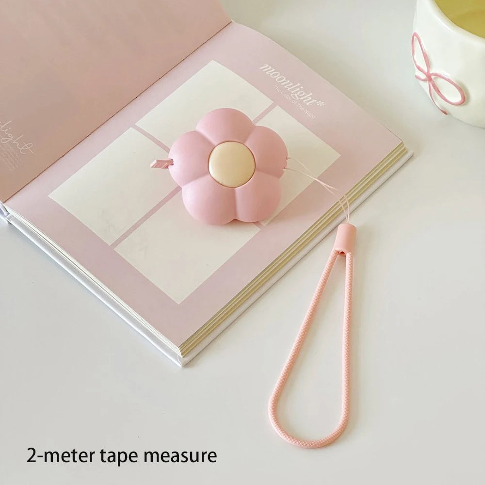 Petal Shaped Mini Tape Measure Portable Automatic Retractable Soft