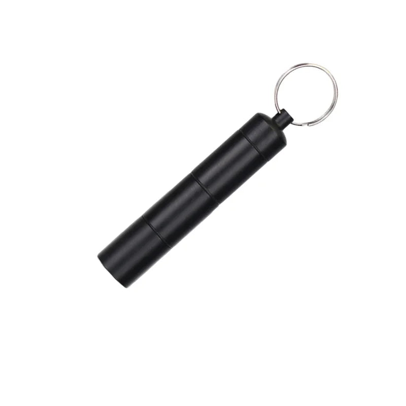 Mini Aluminum Waterproof Pill Box Portable Sealed 3 Hour Grid Daily Organizer Travel Medical Vitamin Fish Oil Peaceful Pleasures Health and Wellness 1pc-black