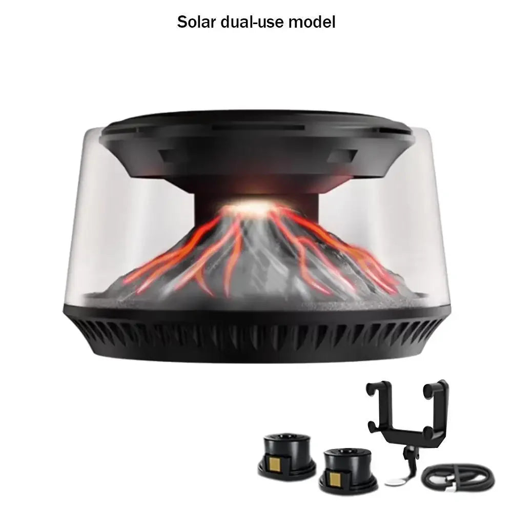 2026 NEW Car Perfume Diffuser, 360° View Mirror Mount Volcanic Iceberg Car Decoration Automatic Spray Air Freshener Car Interior Peaceful Pleasures Health and Wellness solar holder set