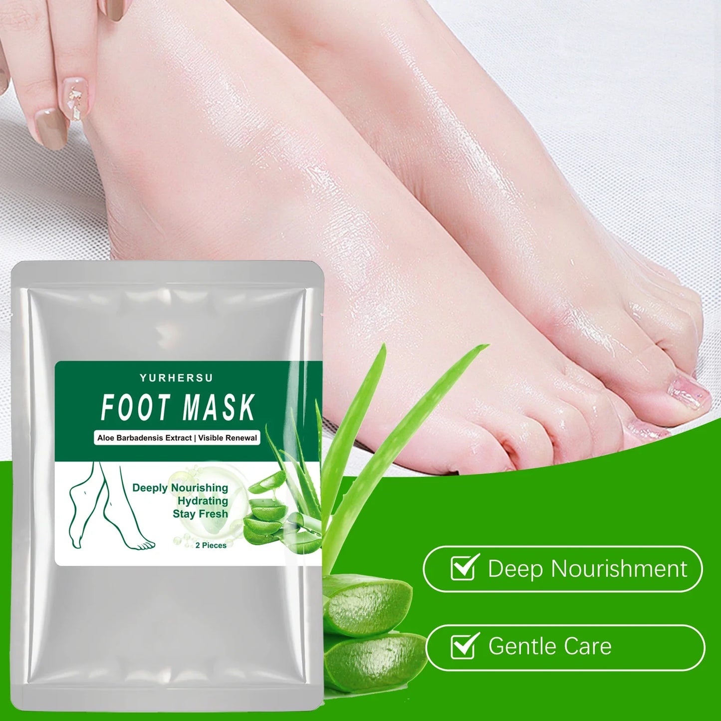 Aloe Vera Exfoliating Foot Mask Socks – Moisturizing 1 Pair