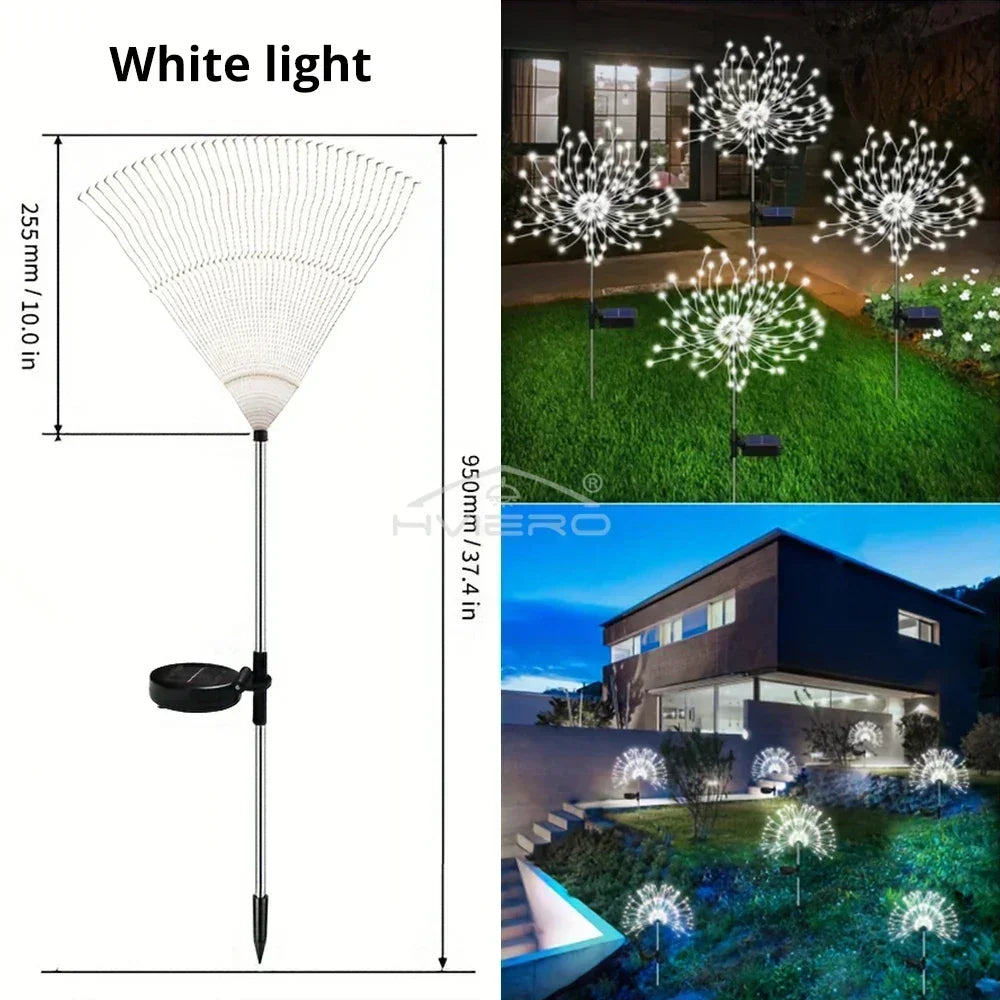 Solar LED Fireworks Fairy Lights – 8 Modes, IP65, 90 LEDs