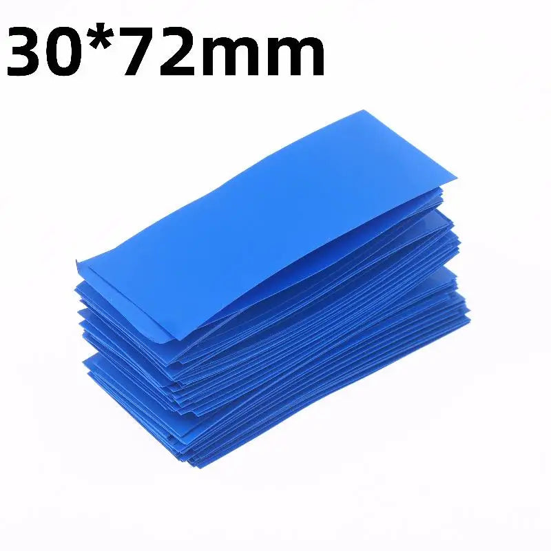 100Pcs 2 Colors Self-Adhesive Insulator Flat PVC Heat Shrink Tubing Battery Wrap For 18650 Lithium Battery Heat Shrink Tube Peaceful Pleasures Health and Wellness Blue 100pcs A