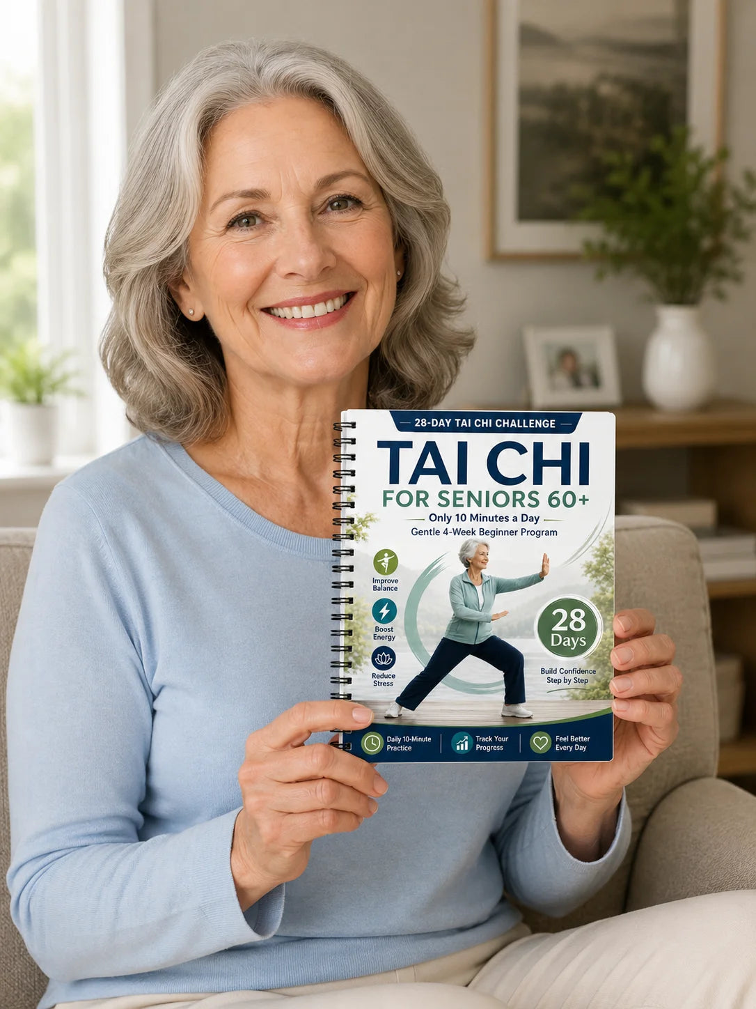 28-Day Tai Chi Seniors 60+ Gentle 10-Minute Daily Beginner Program
