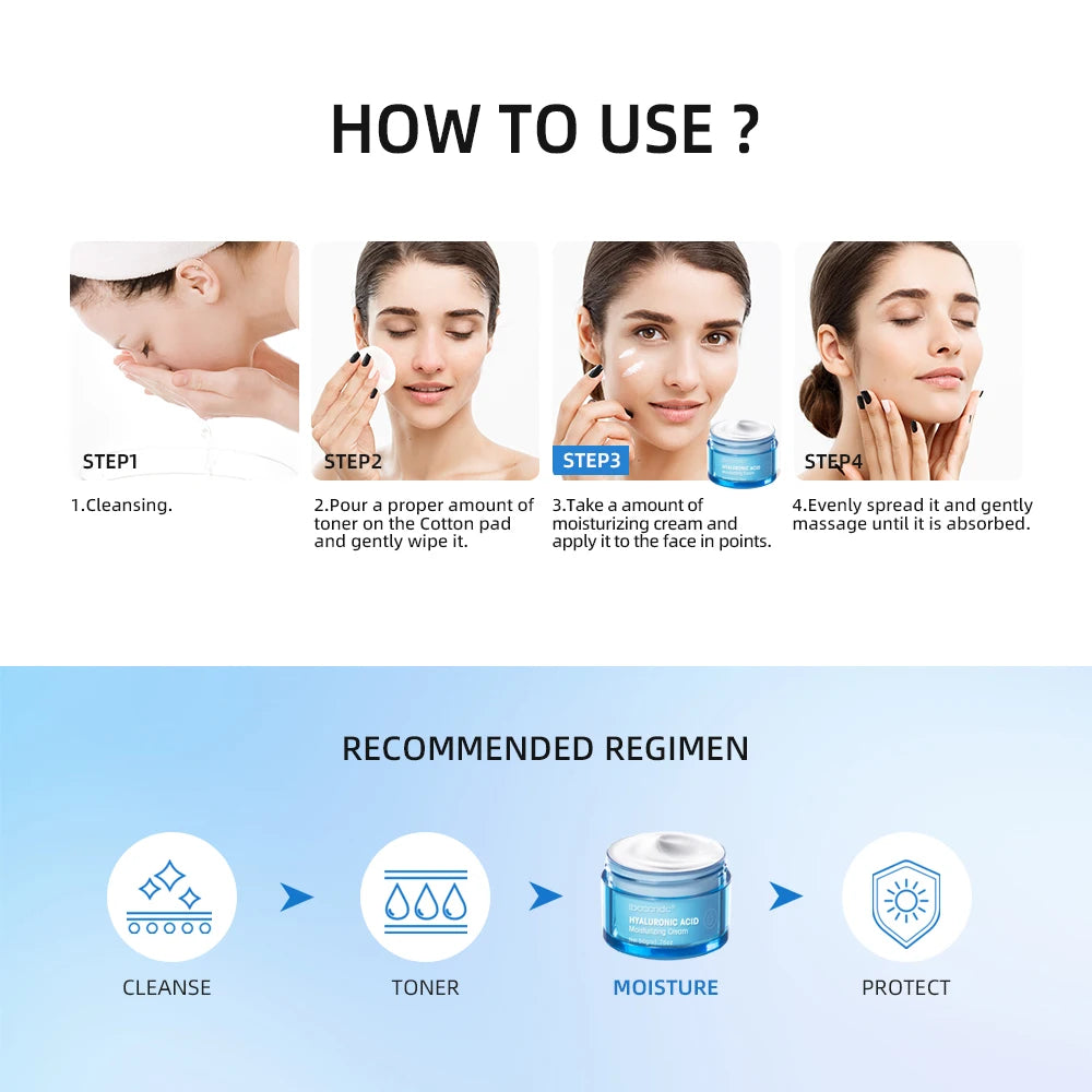 Hyaluronic Acid Moisturizing Cream For Normal-to-dry Skin Moisturizing Nourishing Face Body Men Women Skin Care Products 50ML Peaceful Pleasures Health and Wellness