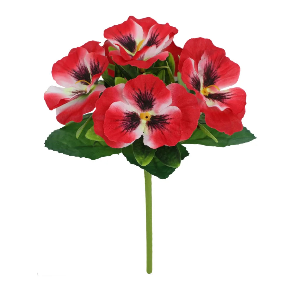5 Heads Artificial Silk Pansy Orchid Flowers Bouquet Wedding Home