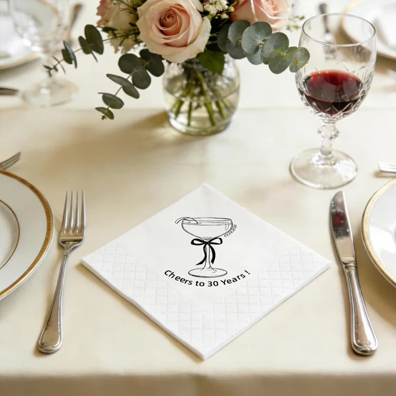 Cheers to 30 Years Paper Napkins | 30th Birthday Party Decor