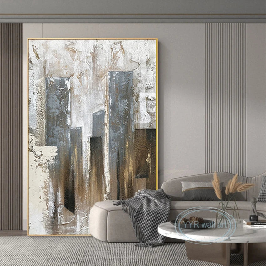 New Nordic Abstract Canvas Oil Painting Wall Art Decoration Poster 100% Handmade Modern Mural Home Hotel Room Aesthetic Picture Peaceful Pleasures Health and Wellness