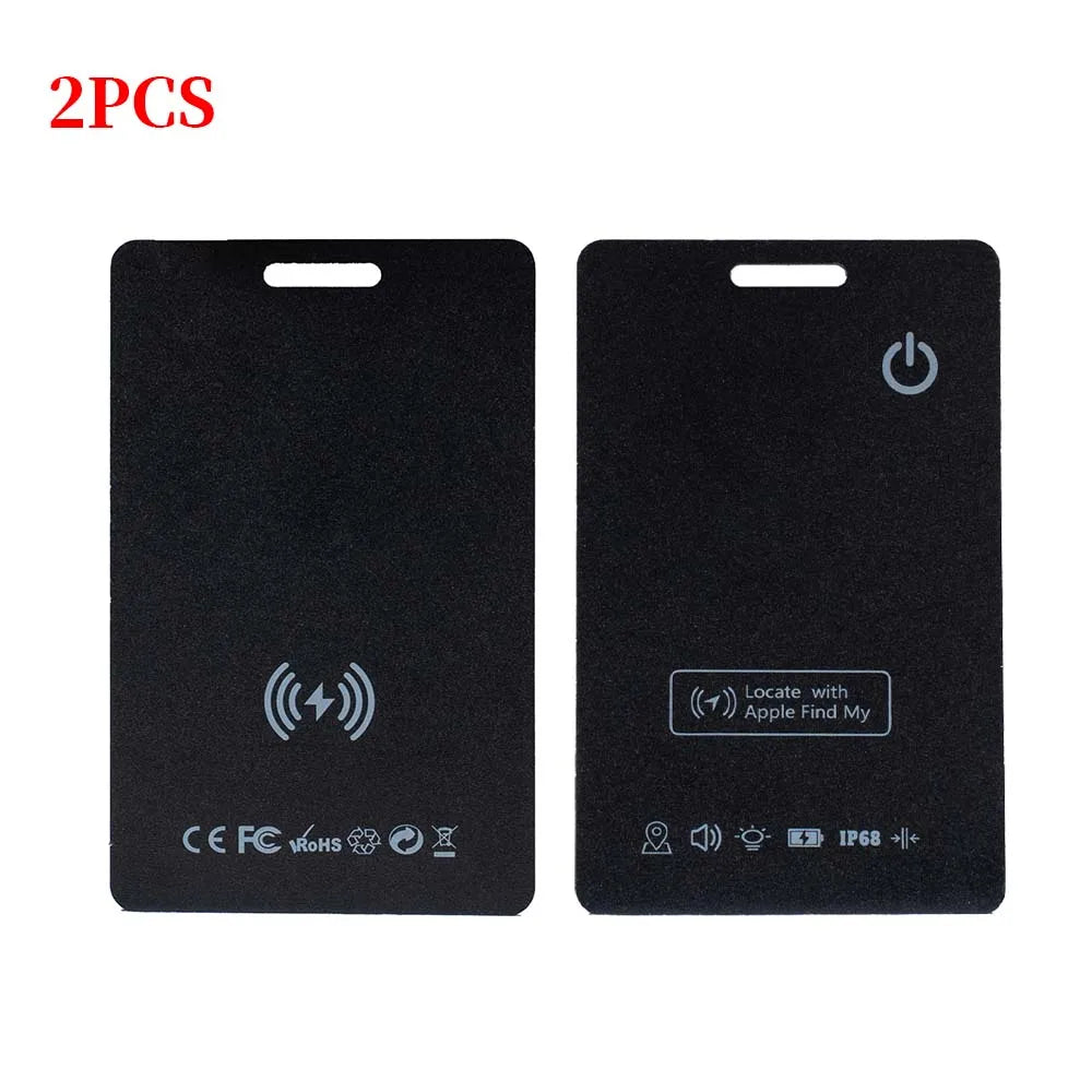 Portable Smart Wallet Track Card, Ultra-thin Anti-Lost Tracker Card Work with Apple Find My App Mini GPS Tracker for IOS System Peaceful Pleasures Health and Wellness Black-2PC