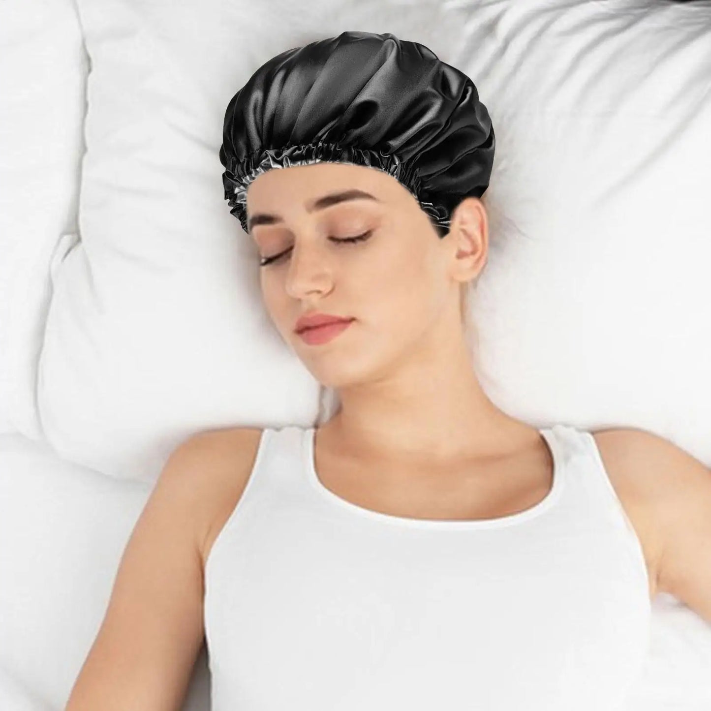 Extra Large Adjustable Shower Cap Double Layer Waterproof Design for Long Thick Hair, Shower, Travel, Camping & Hair Care Peaceful Pleasures Health and Wellness
