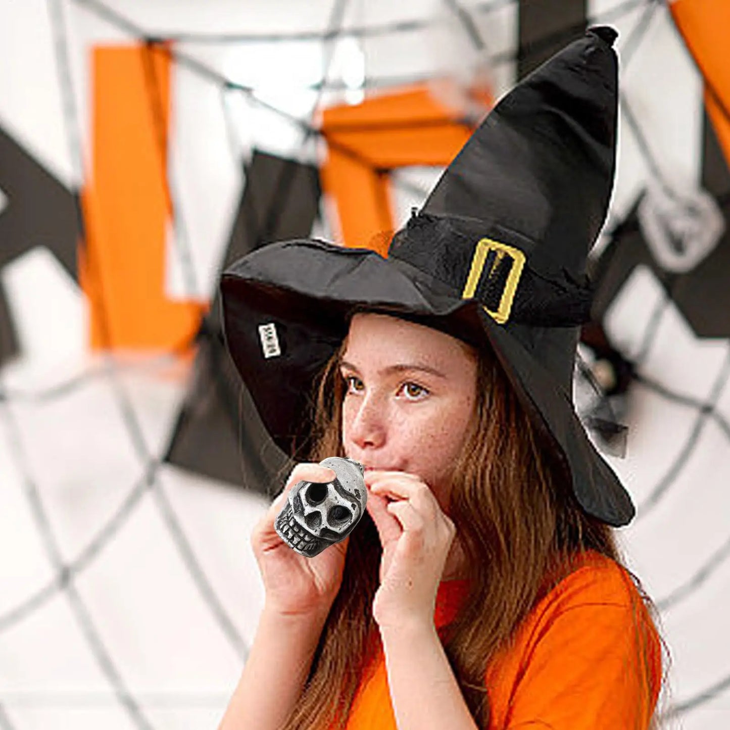 Authentic Aztec Death Whistle, Skull Human Scream Loud High Decibels for Rituals, Spooky Sounding Halloween Prop Peaceful Pleasures Health and Wellness