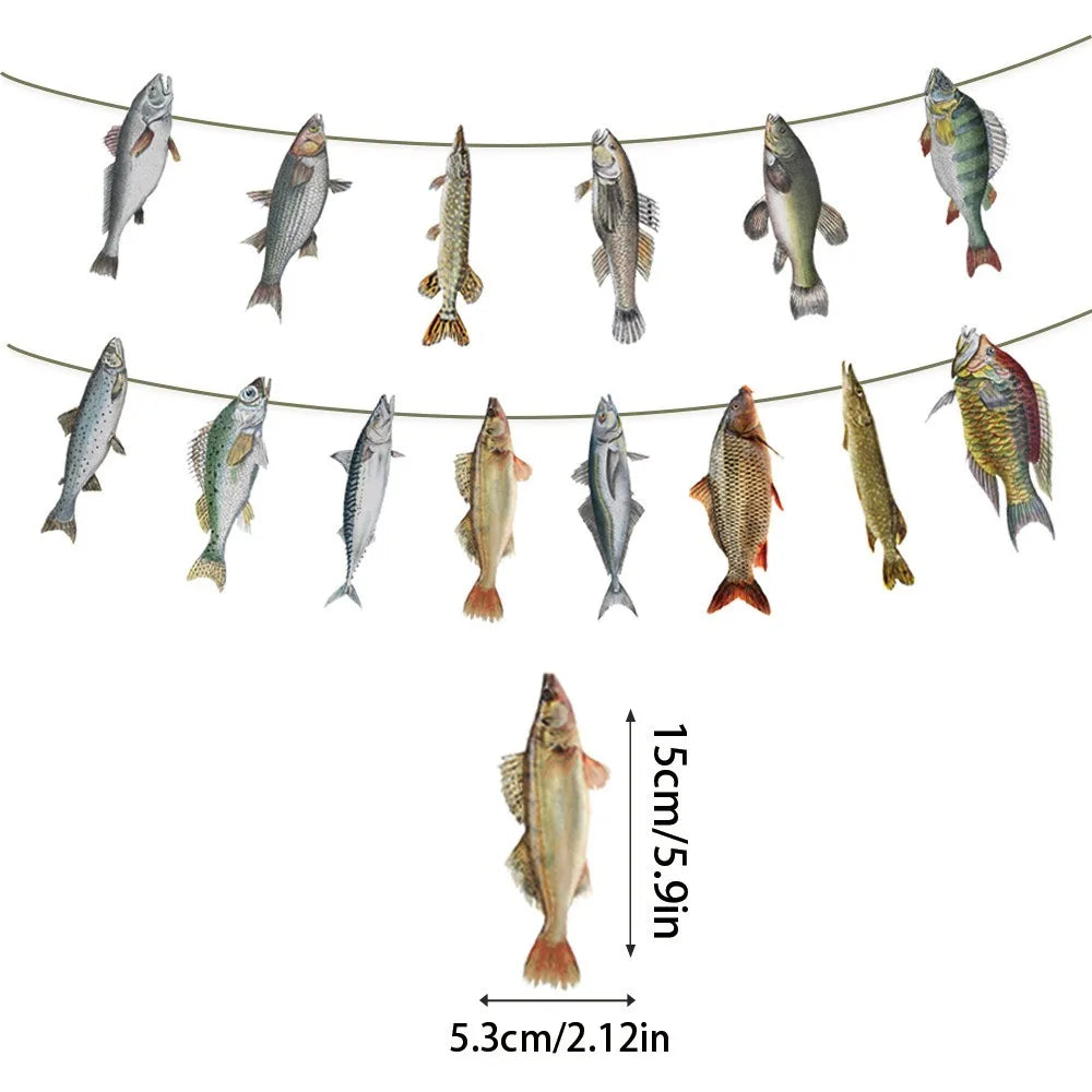 Colorful Fishing Hanging Banner – Paper Fish Garland Decor