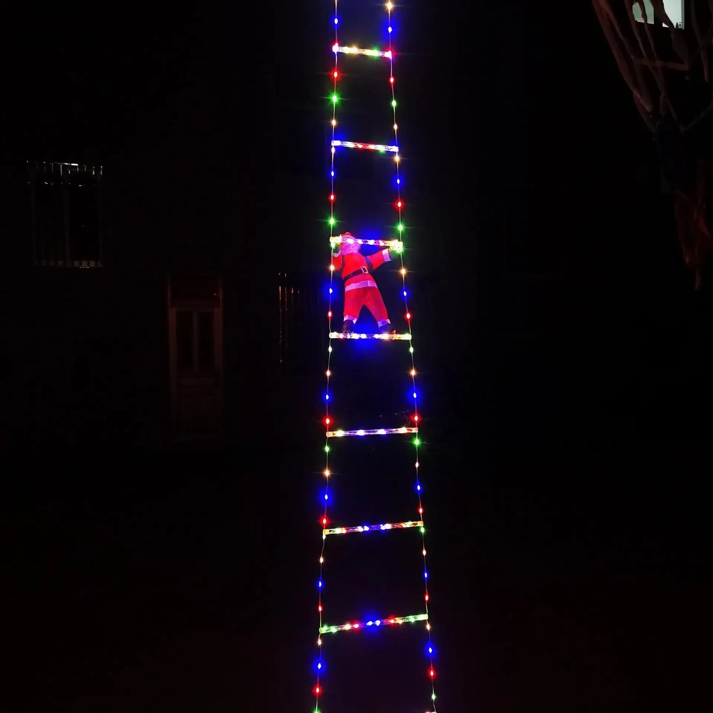 3M Santa Claus Climbing Ladder USB Warm LED Christmas Light Decor