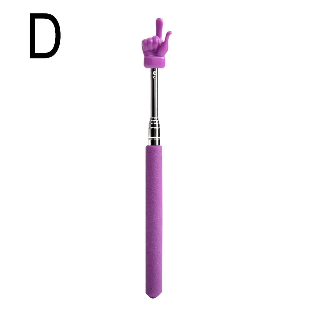 Colorful Finger Design Retractable Teacher Pointer Anti-slip Handle Teaching Guide Pointer Teaching Stick Whiteboard Pointer Peaceful Pleasures Health and Wellness D