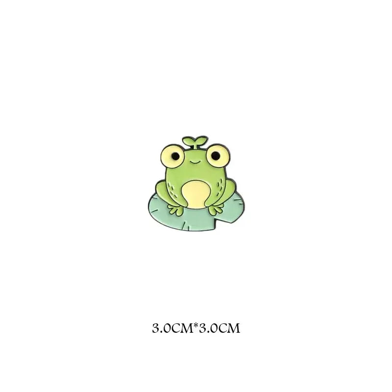 Funny Frog Zinc Alloy Brooch – Cartoon Animal Badge Pin