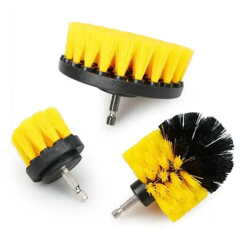 3-Piece Drill Brush Set – Power Scrubber for Tile, Grout & Carpet