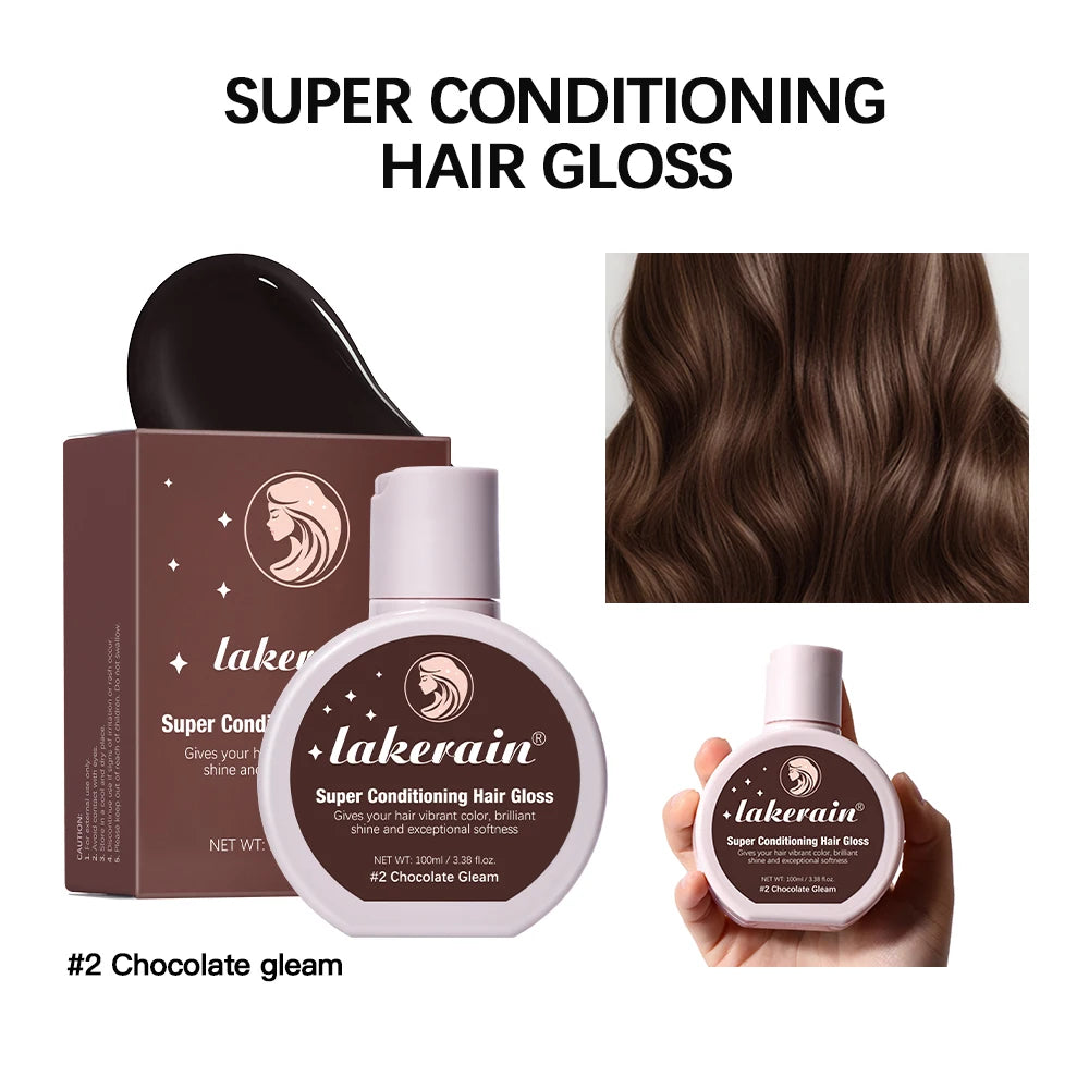 Glaze Super Gloss Color Conditioning Gloss Rinse Out Semi-Permanent Hair Gloss that Enhances Color and Boosts Shine & Hydration Peaceful Pleasures Health and Wellness 2 Chocolate Gleam