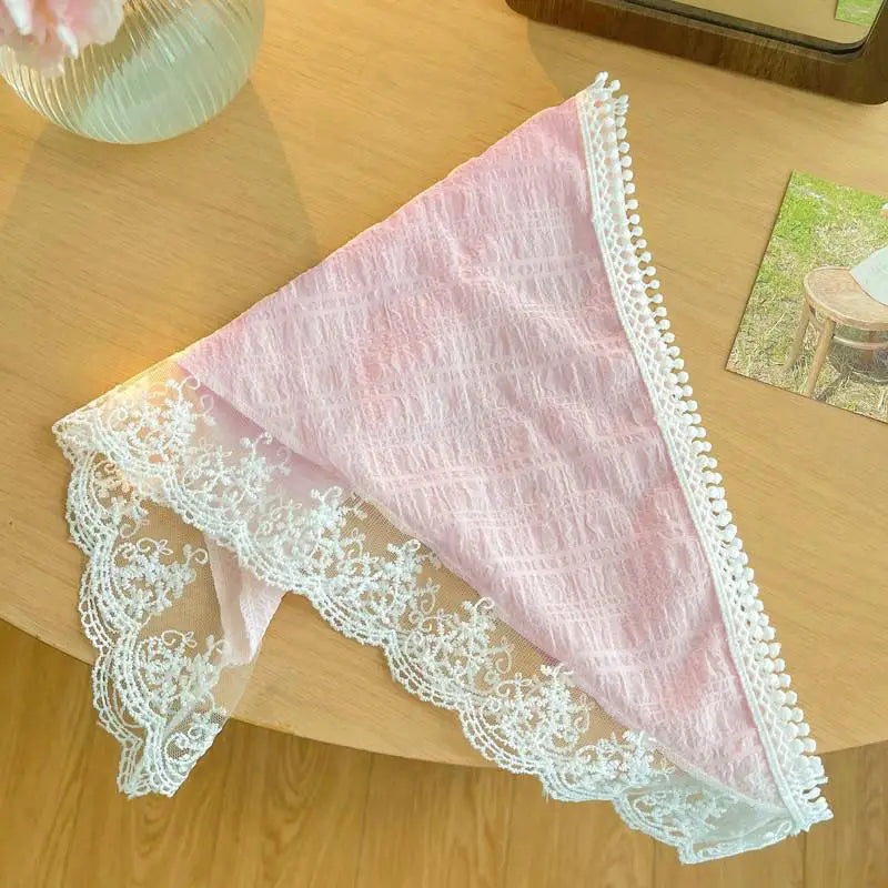 Korean Lace Trim Mini Skirt & Hair Scarf | Stacked Style