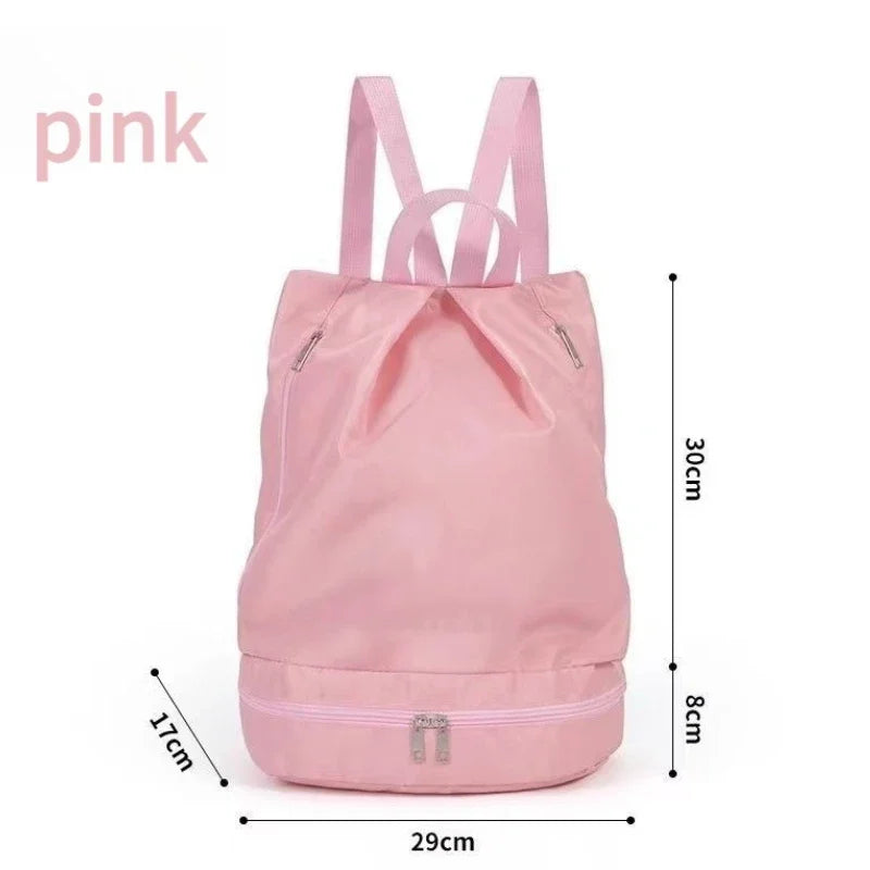 Waterproof backpack, swimming bag, dry wet separation, fitness storage bag, men's and women's travel, shower, portable backpack Peaceful Pleasures Health and Wellness Pink