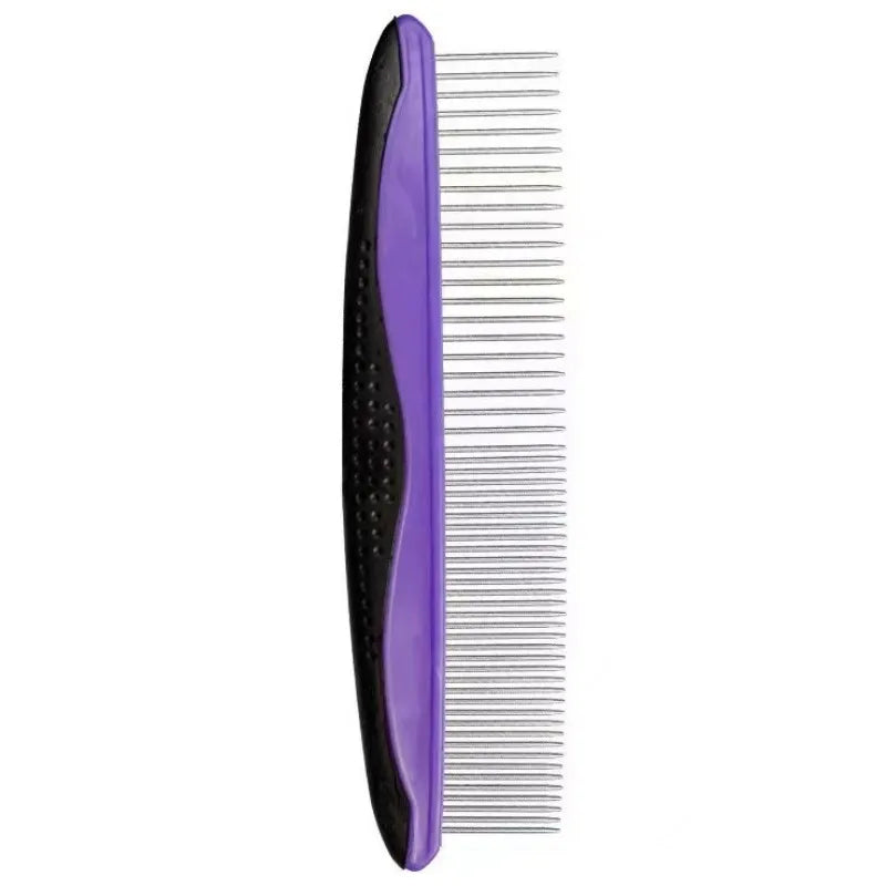 Stainless Steel Dog & Cat Grooming Comb | Detangling Massage Pet Grooming Comb Peaceful Pleasures Health and Wellness PURPLE