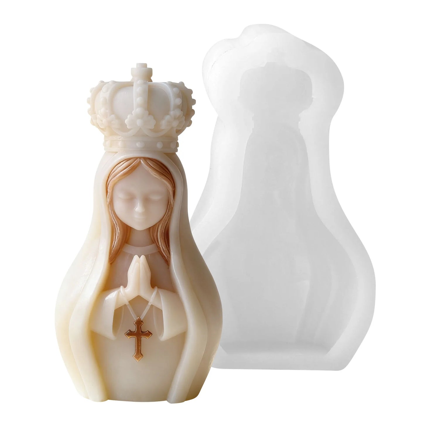 3D Virgin Mary Silicone Candle Mold | DIY Religious Craft Mold