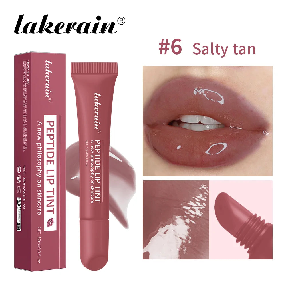 10ml Mirror Lip Glaze Moisturizes Jelly Lip Enrichment Oil Lasting Water Light Glass Lip Oil Remove Line Lip Protection Serum Peaceful Pleasures Health and Wellness 06 Salty Tan