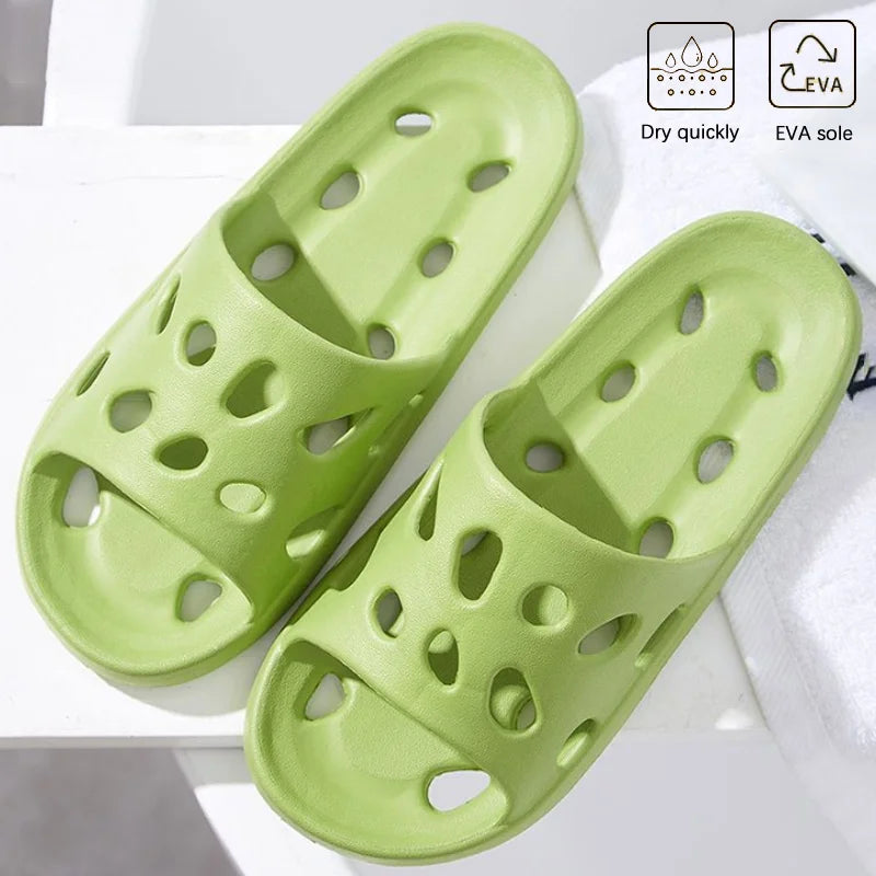 Non-Slip Hollow Summer House Slippers – Soft Cushion Indoor