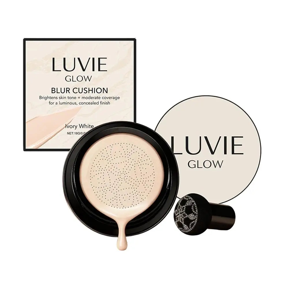 Face Foundation Concealer Cushion Lightweight Long-lasting Hydration Excellent Coverage Portable Cushion Cosmetic Korea Make up Peaceful Pleasures Health and Wellness Ivory white