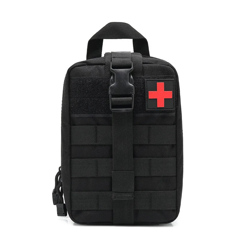 1000D Portable Tactical First Aid Kit Medical Bag Empty First Aid Pouch Bag for Camping Hiking Travel Survival Tools EDC Pouch Peaceful Pleasures Health and Wellness Black