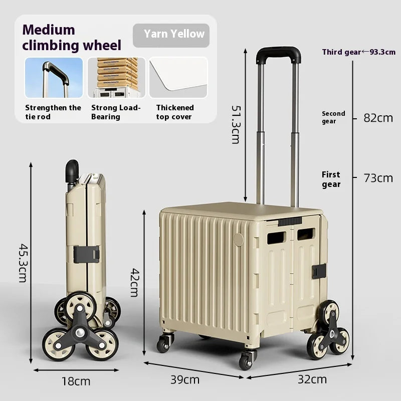 Foldable Shopping Cart with Wheels | Lightweight Collapsible Trolley